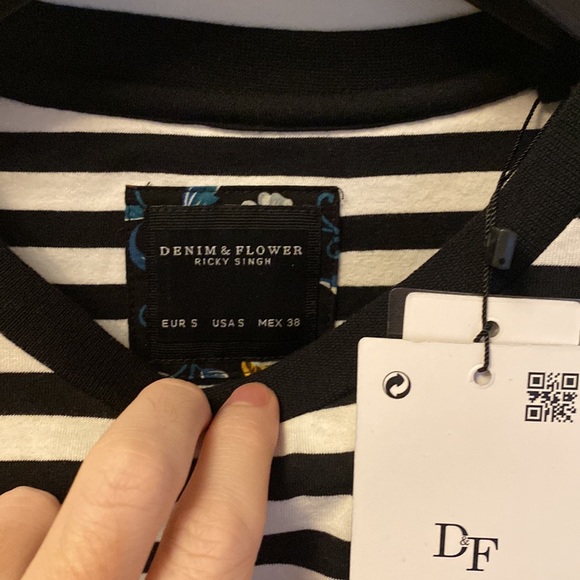 Denim & Flower Black & White stripe long sleeve jersey - Picture 11 of 12